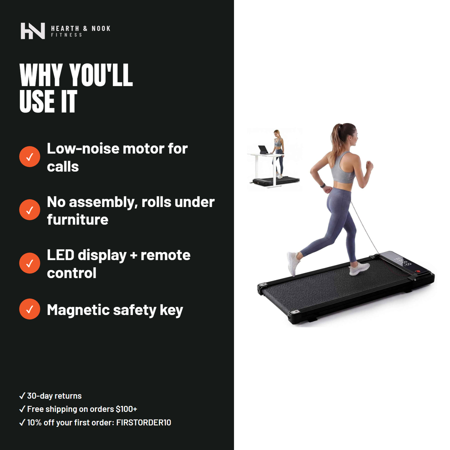 LED display tracks time, speed, distance, and calories.