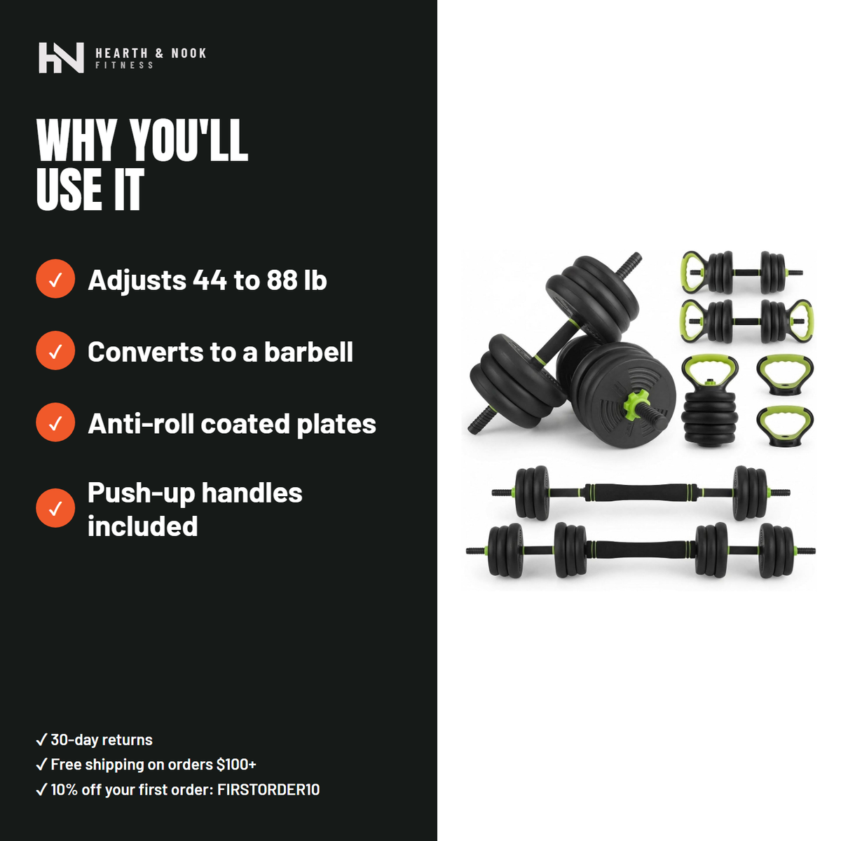 The Adjustable Dumbbell Set — Hearth & Nook Fitness