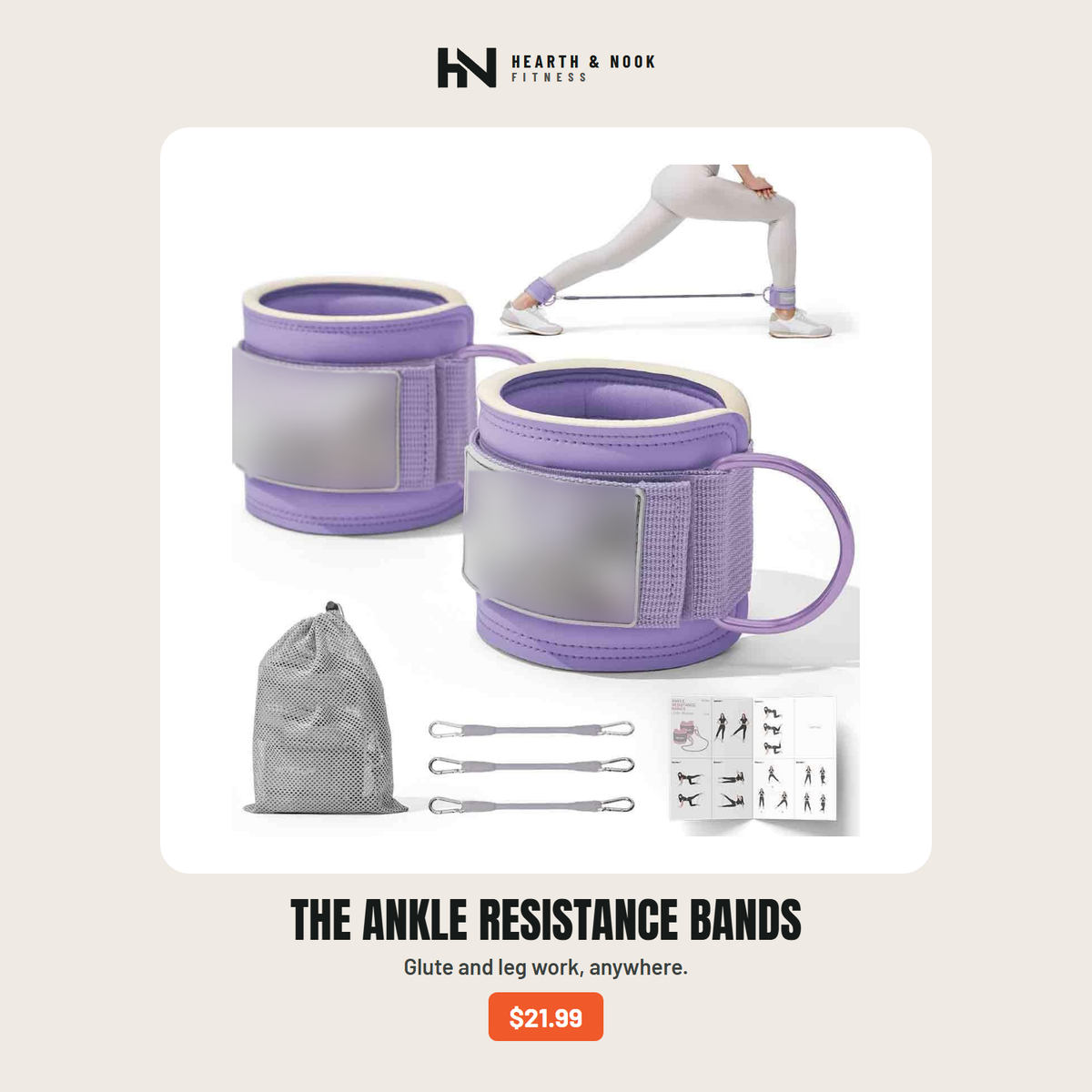 The Ankle Resistance Bands by Hearth & Nook Fitness