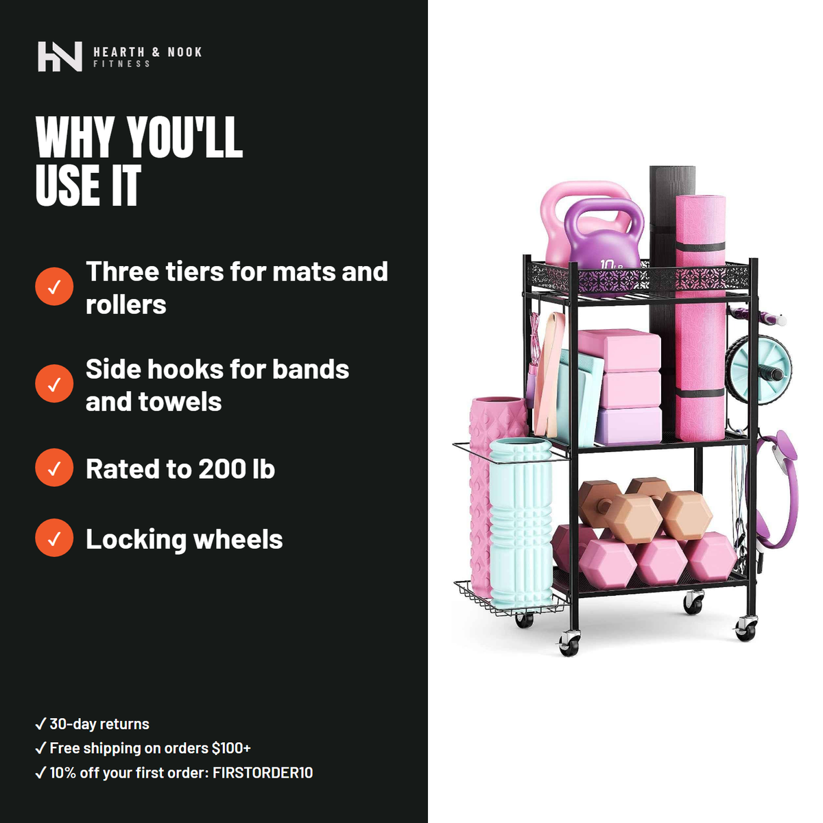 The 3-Tier Storage Rack — Hearth & Nook Fitness