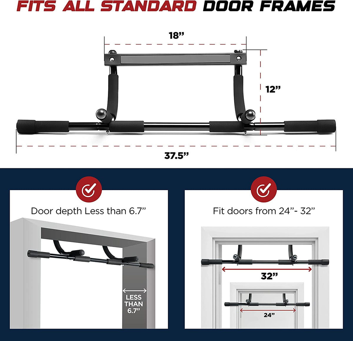 Pull up Bar Doorway Heavy Duty Chin up Bar Trainer for Home Gym Doorway Pull up Bar or Dip Bar