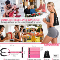 Booty Bands & Pedal Exercise Bands Resistance Bands Set for Women