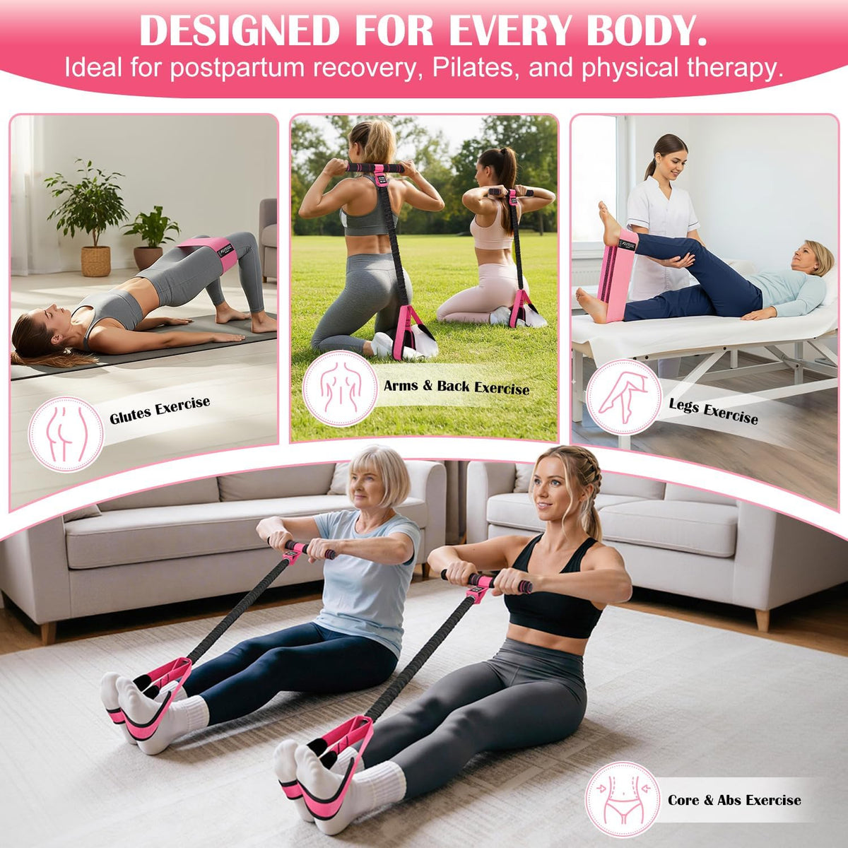Booty Bands & Pedal Exercise Bands Resistance Bands Set for Women