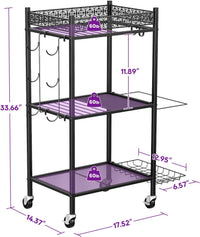 Home Gym Storage Rack, 3-Tier Yoga Mat Storage with Wheels & Hooks