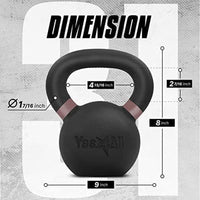 Yes4All Powder Coated Kettlebell, 9–88 Lb Cast Iron Weights