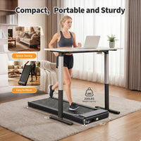 3-In-1 Walking Pad Treadmill for Home, Portable Walking Pad under Desk, Low Noise Lightweight Treadmill with LED Display, Remote Control, Black