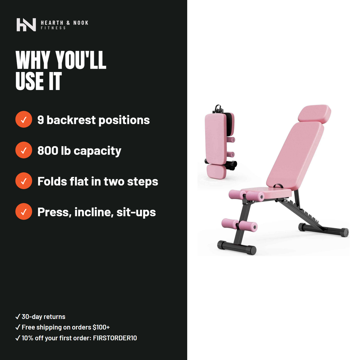 The Adjustable Bench — Hearth & Nook Fitness