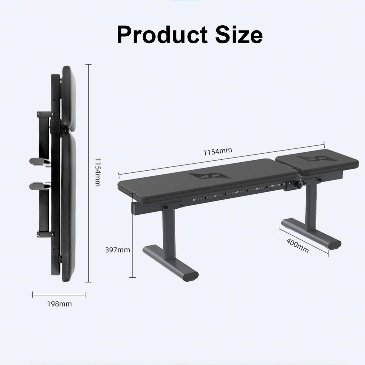 Adjustable Weight Bench, Foldable Workout Bench for Home Gym Use, Weight Bench with 881 LBS Weight Capacity-Black