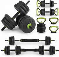 Adjustable Dumbbell Set 44/66/88 LB, at Home Weight Set with Anti-Roll Plates, PE Grip, ABS Coated Weights - Weights for Home Gym Convertible to Push-Up Stands, Barbells & Kettlebells for Women & Men