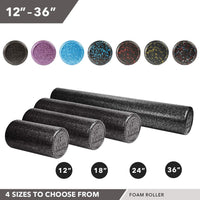 High Density Muscle Foam Rollers - Sports Massage Rollers for Stretching, Physical Therapy, Deep Tissue, Myofascial Release - Ideal for Exercise and Pain Relief - Speckled Red, 12”