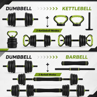 Adjustable Dumbbell Set 44/66/88 LB, at Home Weight Set with Anti-Roll Plates, PE Grip, ABS Coated Weights - Weights for Home Gym Convertible to Push-Up Stands, Barbells & Kettlebells for Women & Men