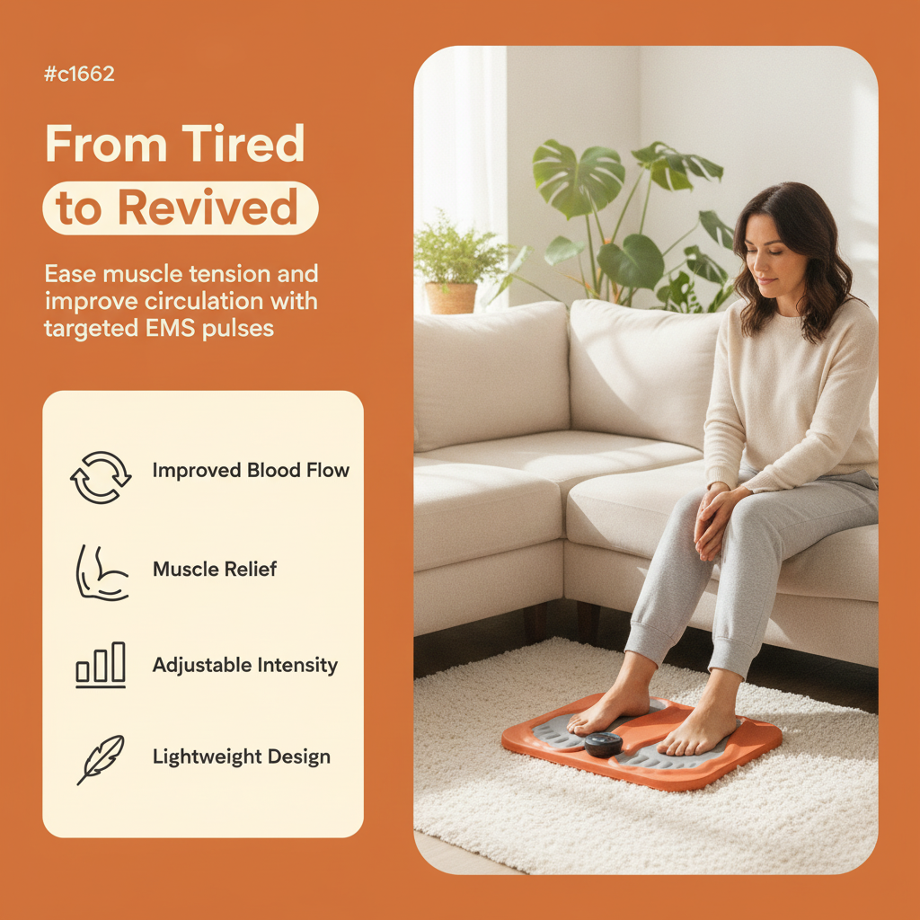 Using the EMS Foot & Calf Massager Mat at home