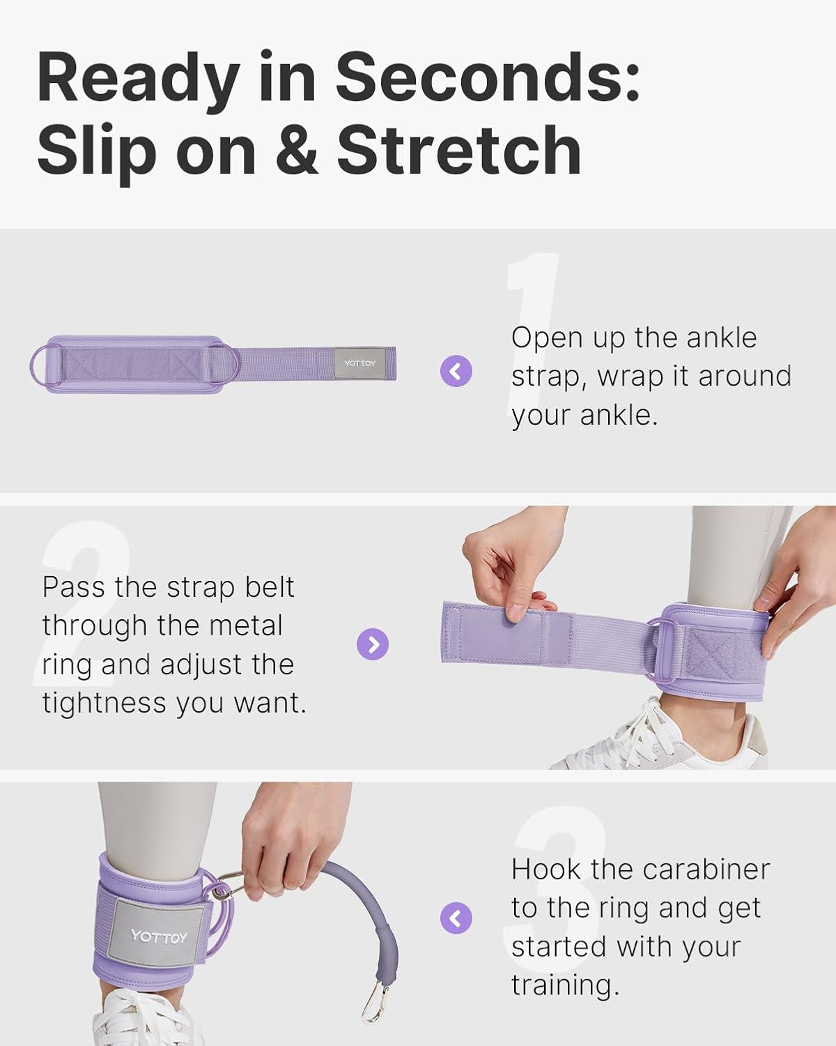 Ankle Resistance Bands with Cuffs, Adjustable Ankle Straps for Leg & Glute Workout, Butt Exercise Bands for Cable Machines Women, Perfect for Hip Fitness & Booty Training