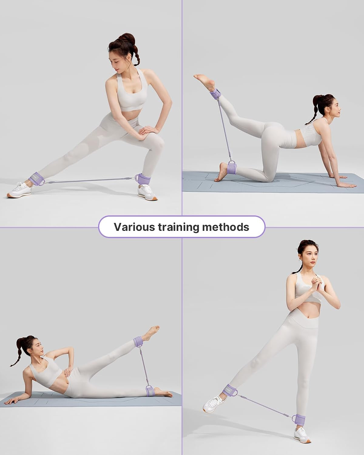 Ankle Resistance Bands with Cuffs, Adjustable Ankle Straps for Leg & Glute Workout, Butt Exercise Bands for Cable Machines Women, Perfect for Hip Fitness & Booty Training