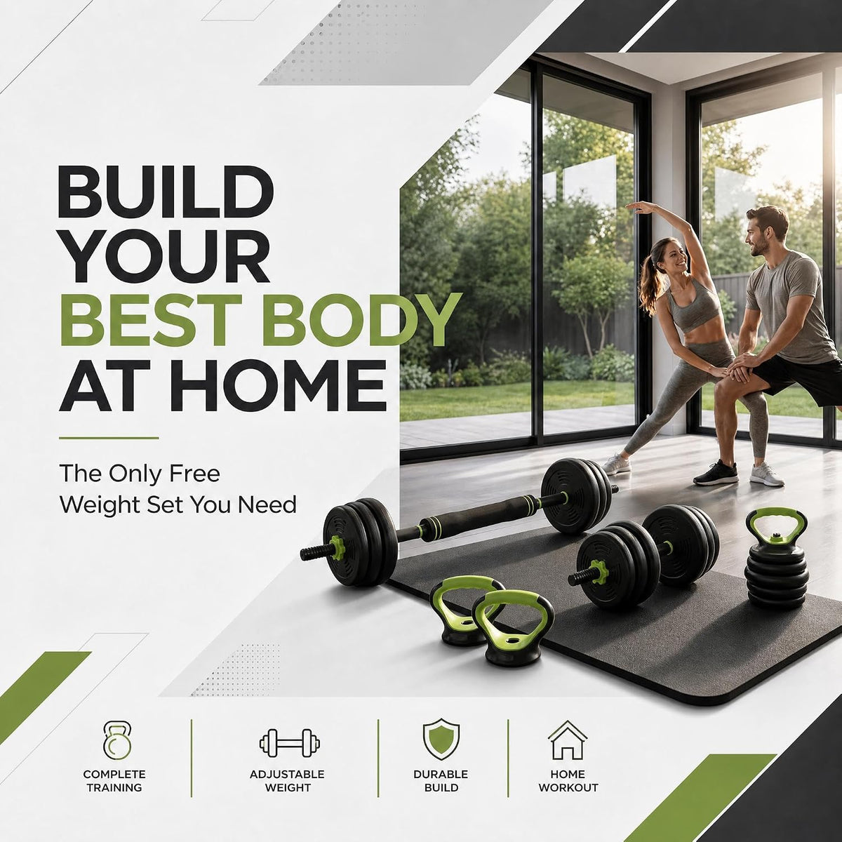 Adjustable Dumbbell Set 44/66/88 LB, at Home Weight Set with Anti-Roll Plates, PE Grip, ABS Coated Weights - Weights for Home Gym Convertible to Push-Up Stands, Barbells & Kettlebells for Women & Men
