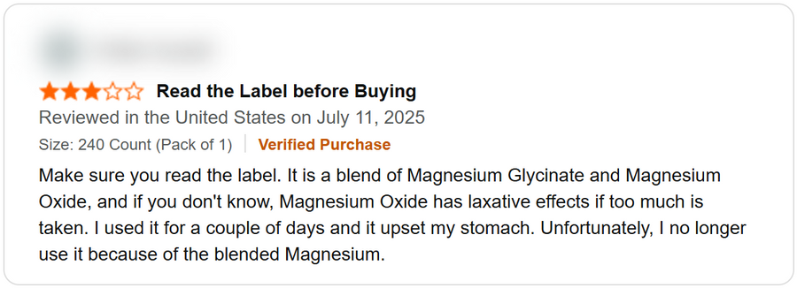 3-star review of another magnesium brand